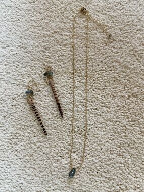 Labradorite artisan designer necklace & earring set